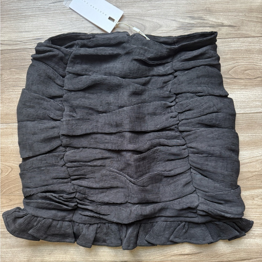 Endless Rose Black Ruched Mini Skirt Women’s Size Small NWT